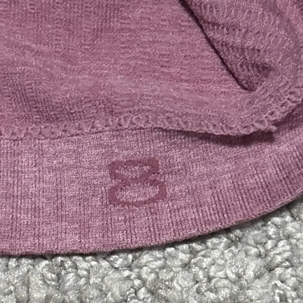 Lululemon Women’s Ebb to Street Cropped Mauve Ribbed Racerback Tank Top Size 8